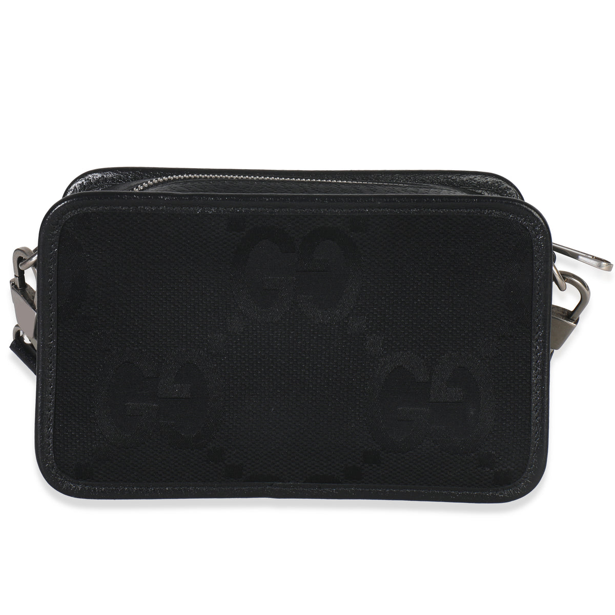 Gucci Black Jumbo GG Canvas Messenger Bag Handbag fv