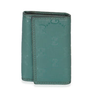 Gucci Green Embossed GG Leather Key Holder fv