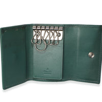 Gucci Green Embossed GG Leather Key Holder stamp