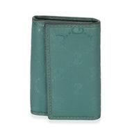 Green Embossed GG Leather Key Holder