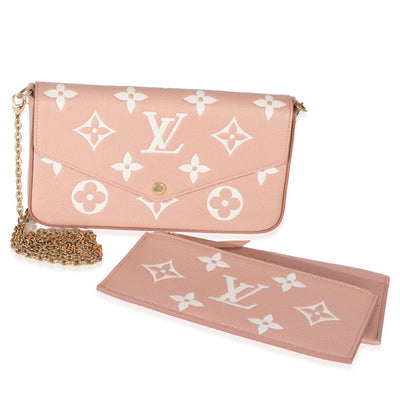 Rose Creme Giant Monogram Empreinte Felicie Pochette