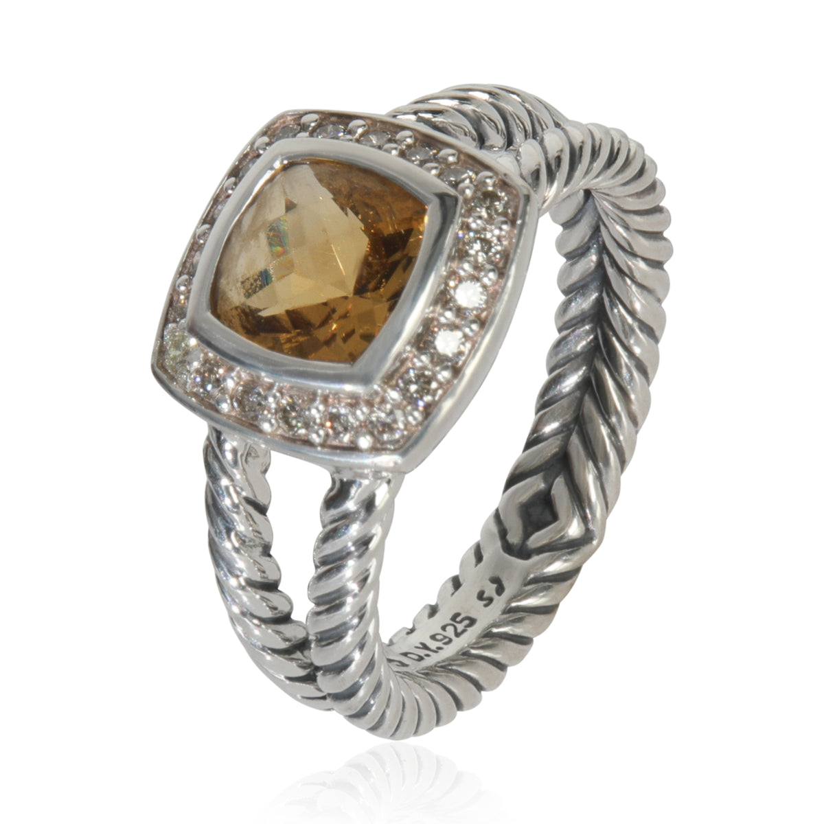 Sterling Silver Citrine and Diamond Petite Albion Ring