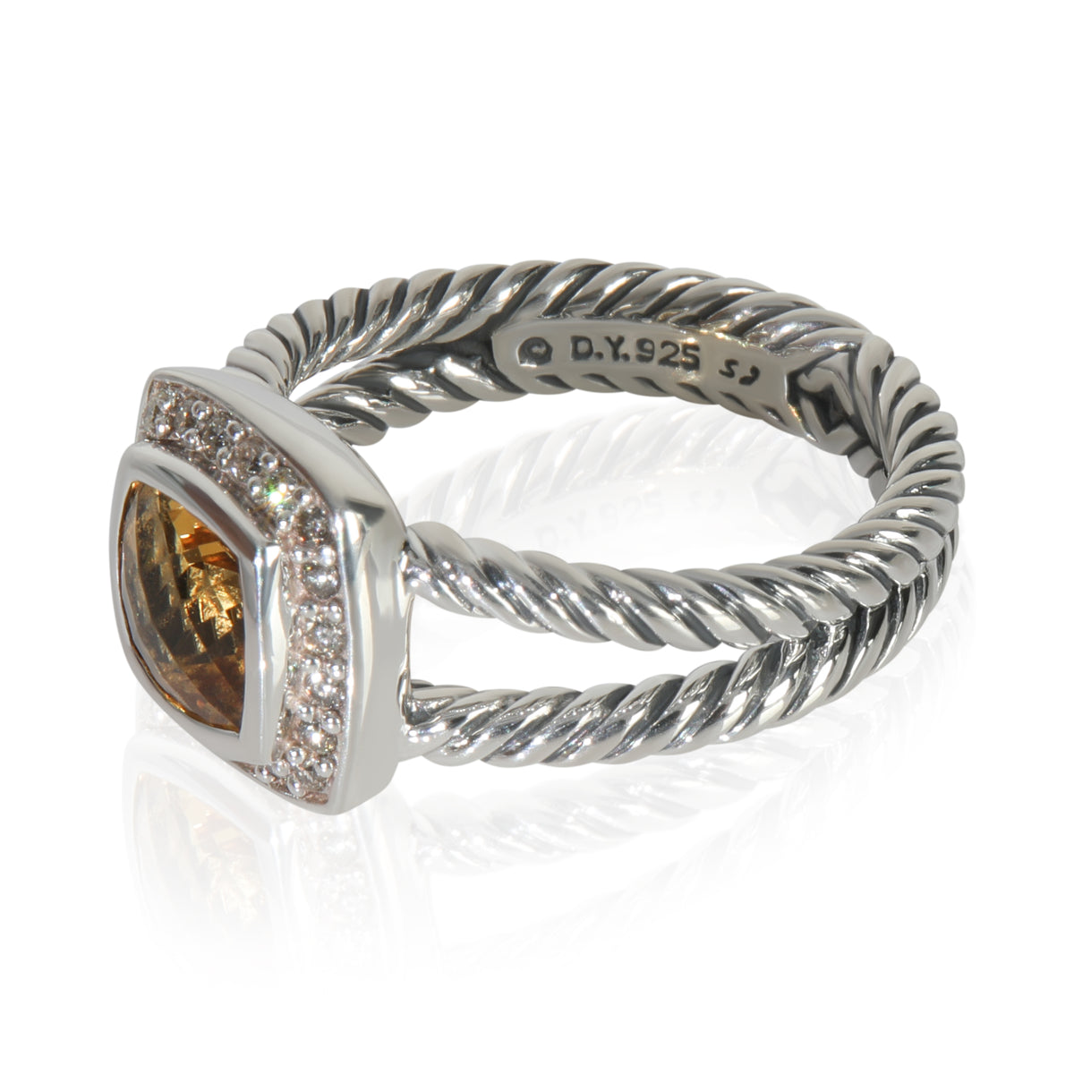 Sterling Silver Citrine and Diamond Petite Albion Ring