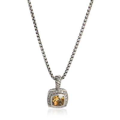 Sterling Silver Citrine and Diamond Petite Albion Pendant