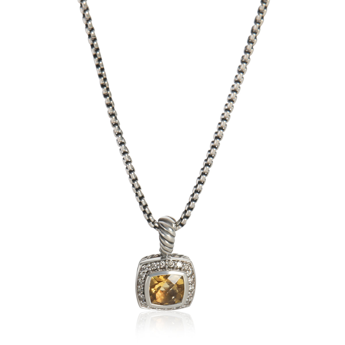 Sterling Silver Citrine and Diamond Petite Albion Pendant