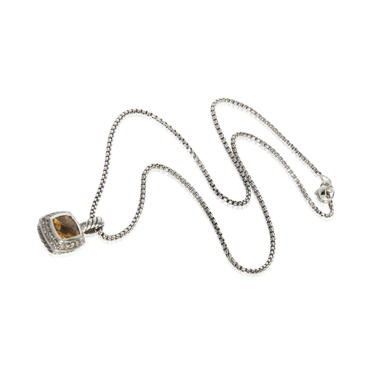 Sterling Silver Citrine and Diamond Petite Albion Pendant