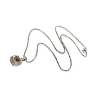 Sterling Silver Citrine and Diamond Petite Albion Pendant