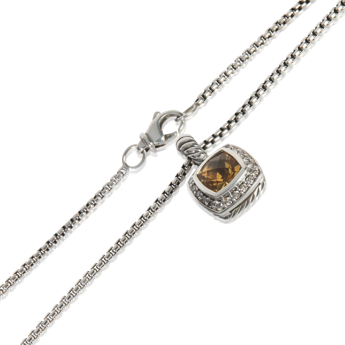 Sterling Silver Citrine and Diamond Petite Albion Pendant