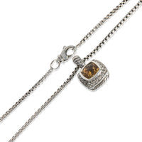 Sterling Silver Citrine and Diamond Petite Albion Pendant
