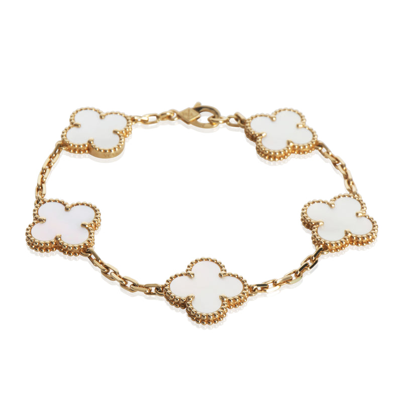 Yellow Gold Mother Of Pearl Vintage Alhambra Bracelet