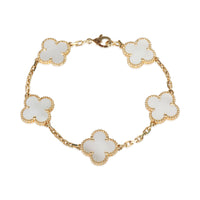 Yellow Gold Mother Of Pearl Vintage Alhambra Bracelet