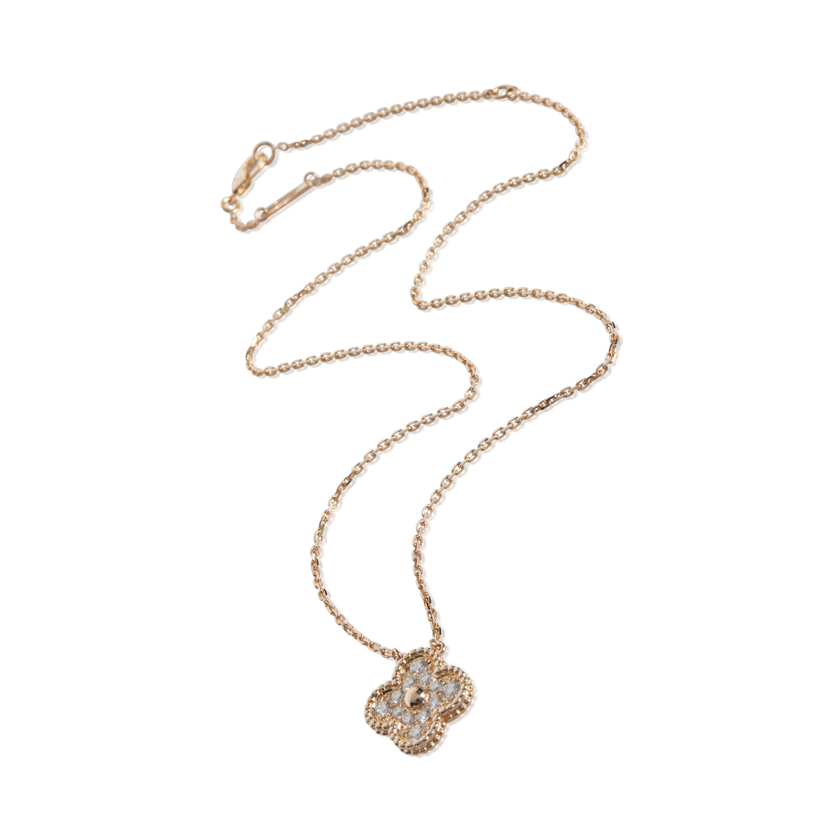 Rose Gold Diamond Vintage Alhambra Pendant