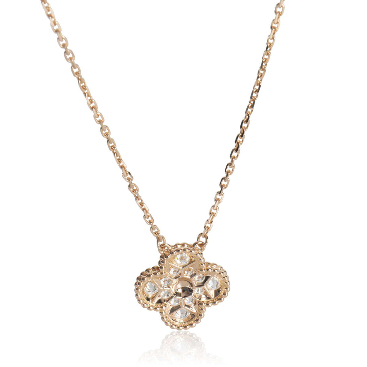 Rose Gold Diamond Vintage Alhambra Pendant