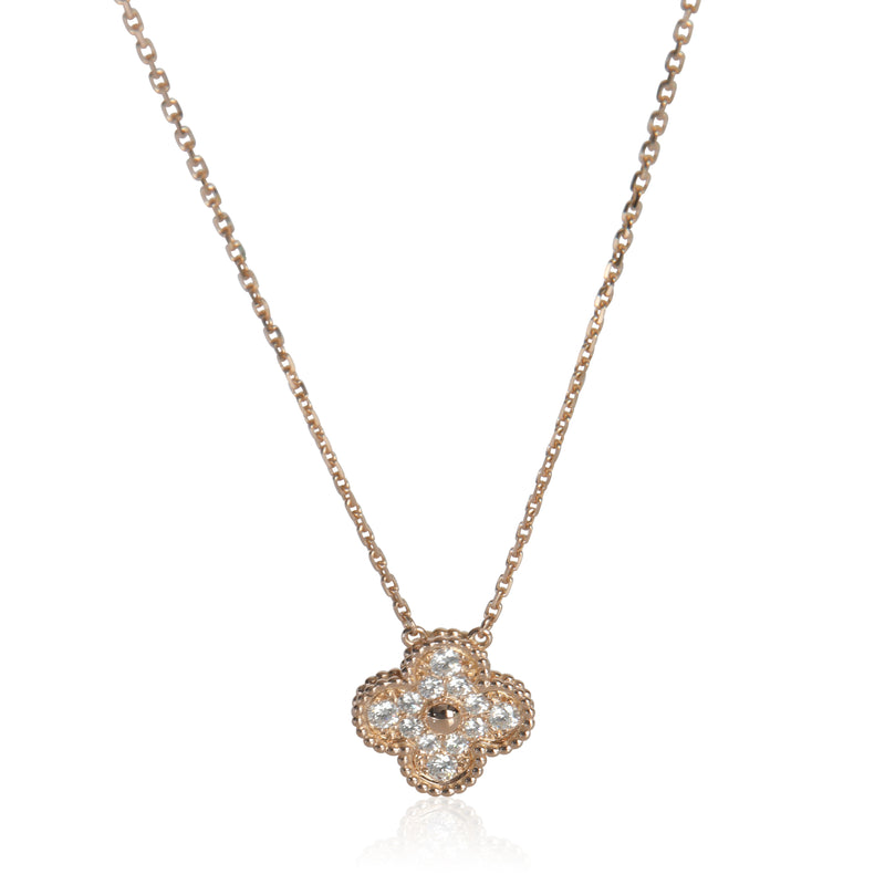 Rose Gold Diamond Vintage Alhambra Pendant