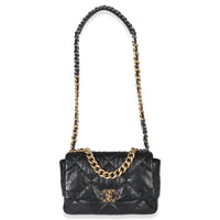 Black Quilted Lambskin Medium Chanel 19 Flap Bag