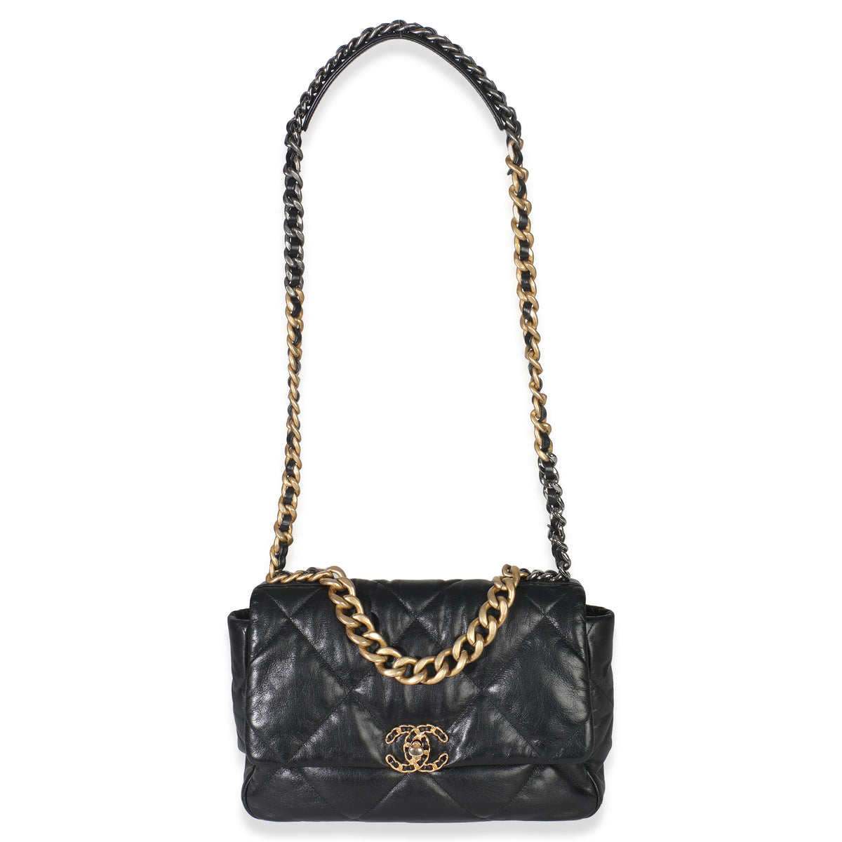 Black Quilted Lambskin Large Chanel 19 Flap Bag