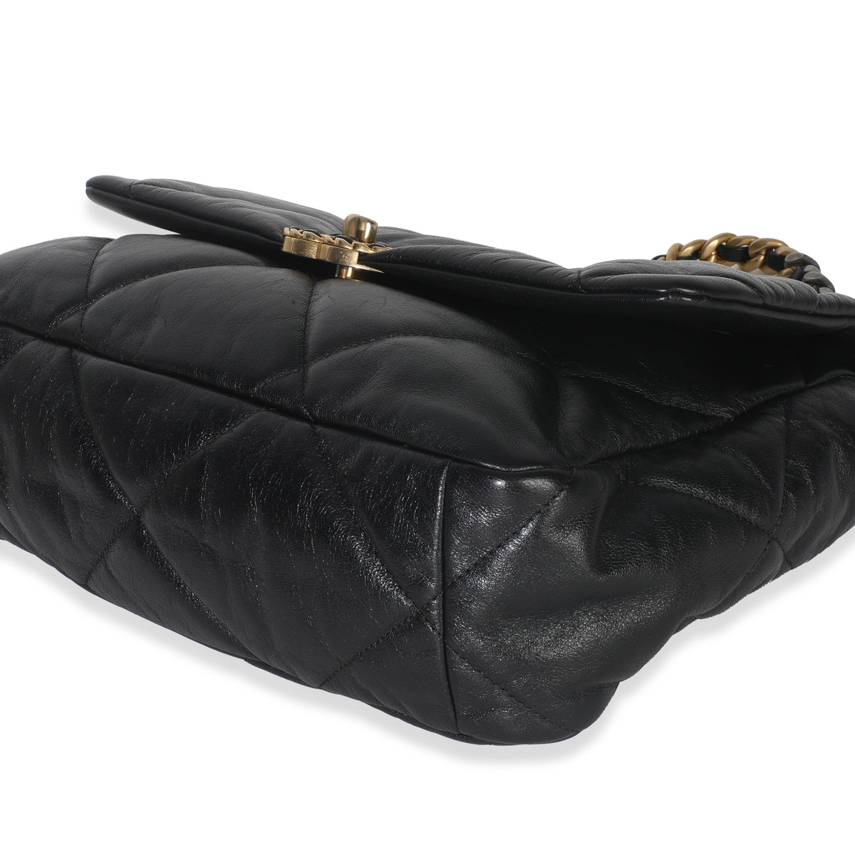 Black Quilted Lambskin Medium Chanel 19 Flap Bag