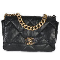 Black Quilted Lambskin Medium Chanel 19 Flap Bag