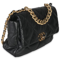 Black Quilted Lambskin Medium Chanel 19 Flap Bag