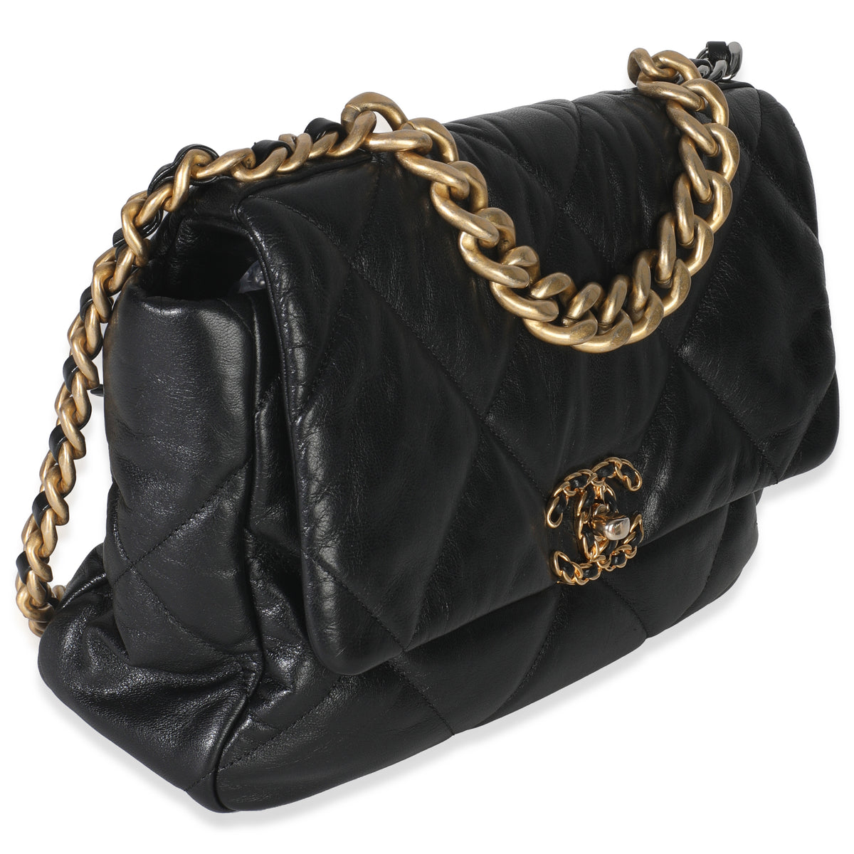Black Quilted Lambskin Large Chanel 19 Flap Bag