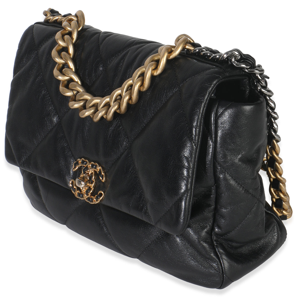 Black Quilted Lambskin Large Chanel 19 Flap Bag