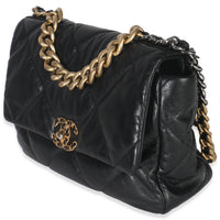 Black Quilted Lambskin Medium Chanel 19 Flap Bag