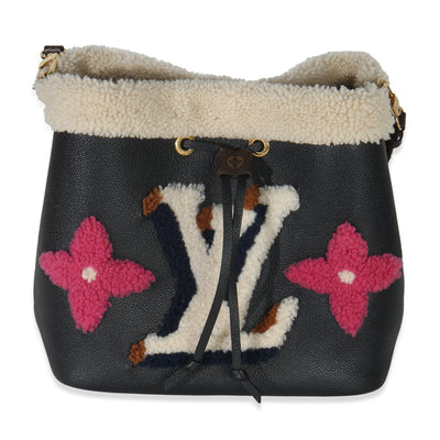 Black Shearling Monogram Neonoe MM