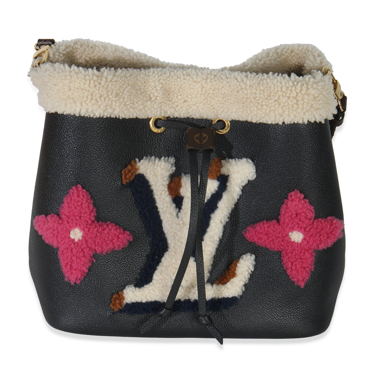Black Shearling Monogram Neonoe MM