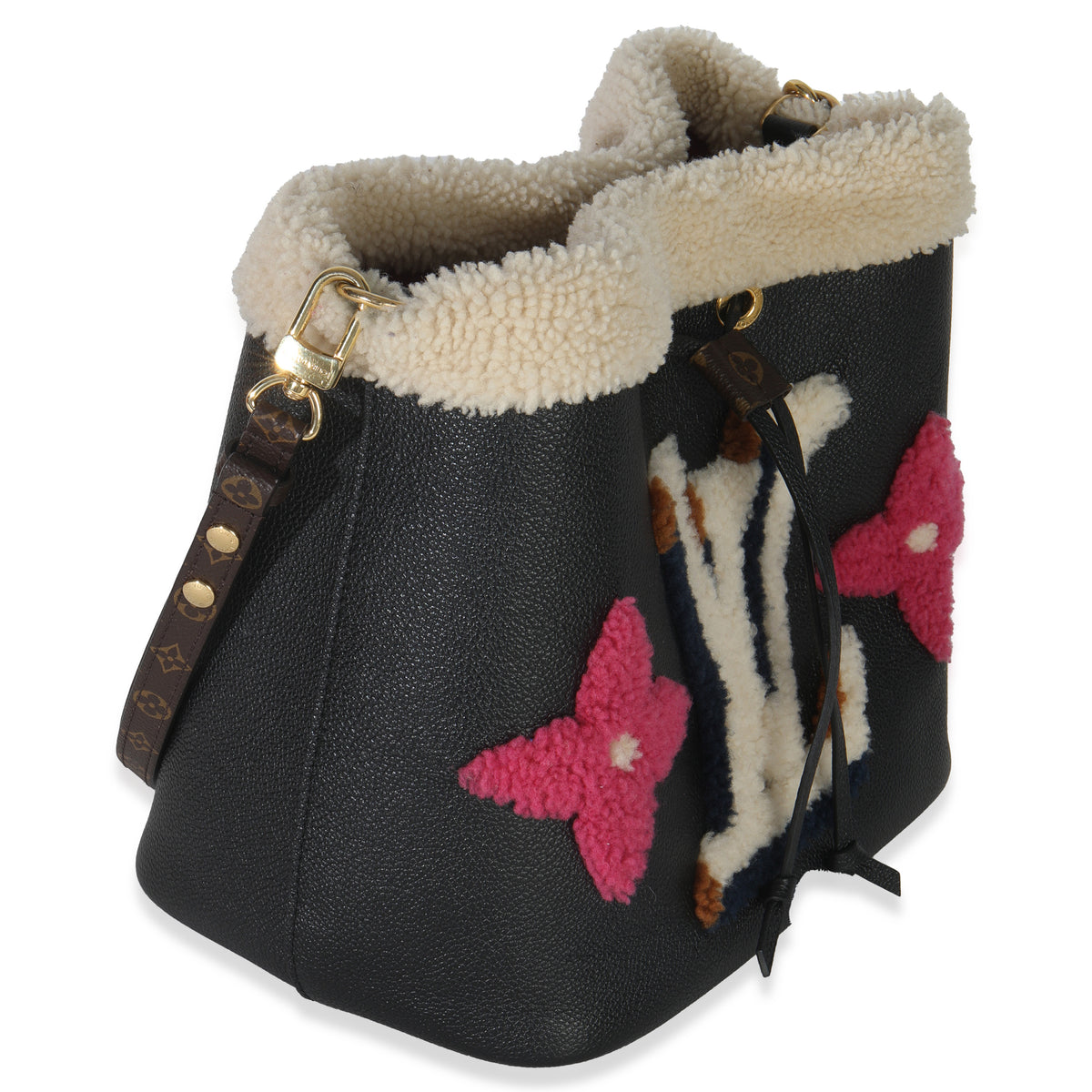 Black Shearling Monogram Neonoe MM