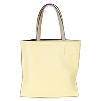 Fendi Beige Light Yellow Smooth Calfskin Medium Flip Tote Handbag fv