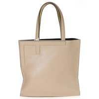 Beige Light Yellow Smooth Calfskin Medium Flip Tote