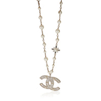 Gold-Plated  2020 Strass CC Pearl Necklace