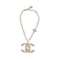 Gold-Plated  2020 Strass CC Pearl Necklace