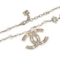 Gold-Plated  2020 Strass CC Pearl Necklace
