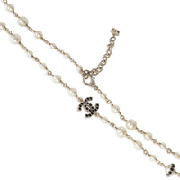 Gold-Plated  2020 Black Strass CC Station Necklace