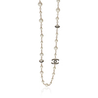 Gold-Plated  2020 Black Strass CC Station Necklace