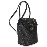 Black Lambskin Quilted Small Urban Spirit Backpack