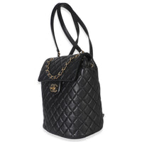 Black Lambskin Quilted Small Urban Spirit Backpack