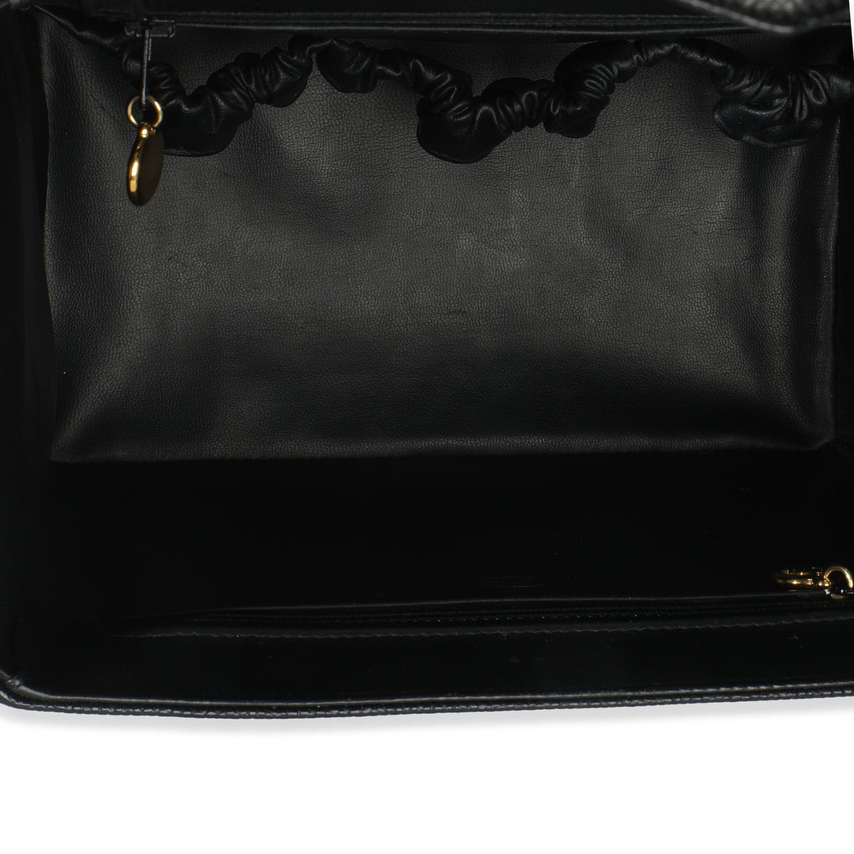 Chanel 24K Vintage Black Caviar Vanity Box Train Case Handbag ad1