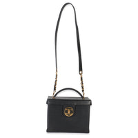 Chanel 24K Vintage Black Caviar Vanity Box Train Case Handbag av