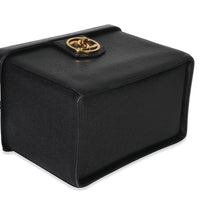 Chanel 24K Vintage Black Caviar Vanity Box Train Case Handbag clasp
