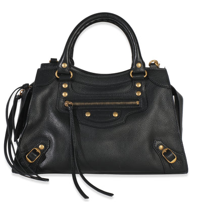 Black Smooth Calfskin Small Neo Classic City Bag