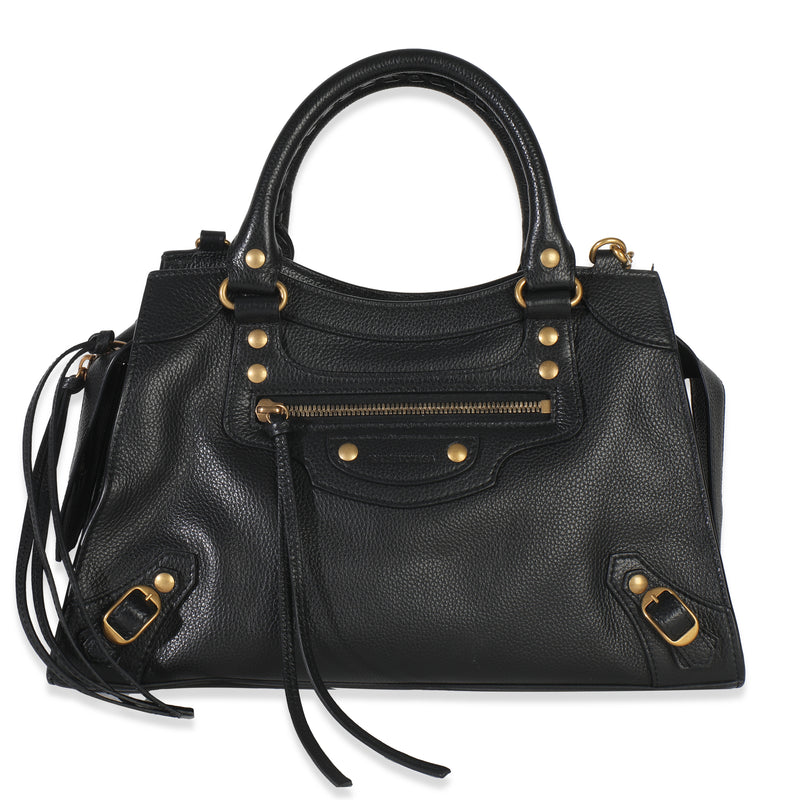 Black Smooth Calfskin Small Neo Classic City Bag