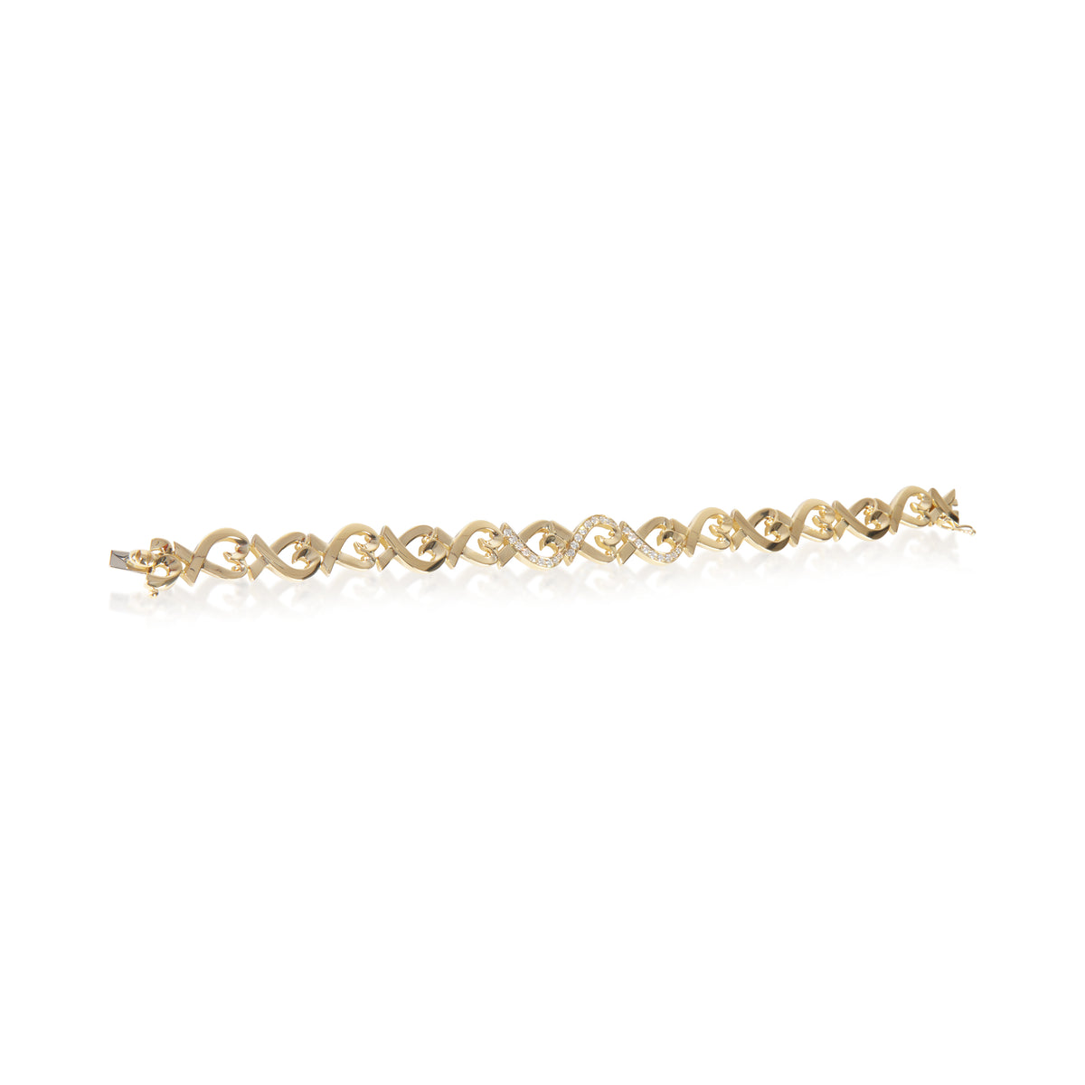 Yellow Gold Diamond Vintage Paloma Picasso Loving Heart Bracelet