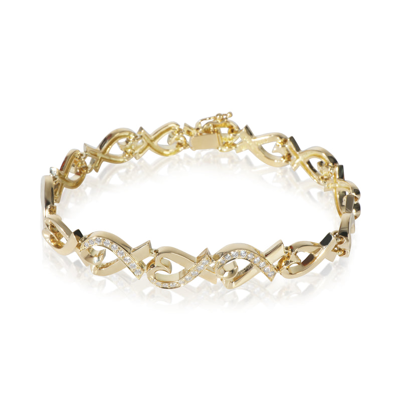 Yellow Gold Diamond Vintage Paloma Picasso Loving Heart Bracelet