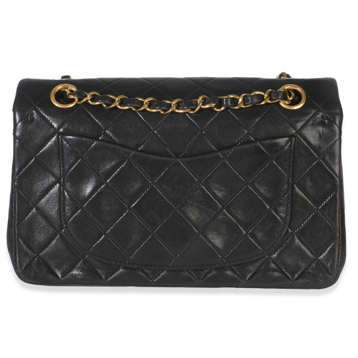 Chanel 24k Vintage Black Quilted Medium Classic Double Flap Bag Handbag bv