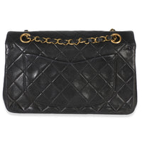 Chanel 24k Vintage Black Quilted Medium Classic Double Flap Bag Handbag bv