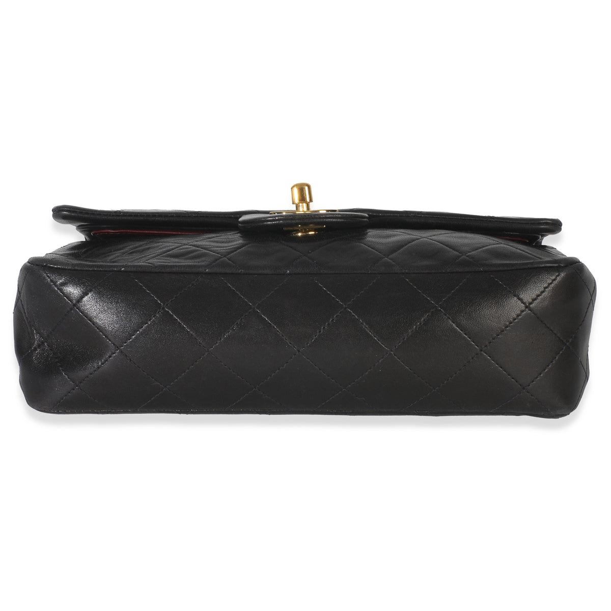 Chanel 24k Vintage Black Quilted Medium Classic Double Flap Bag Handbag stamp