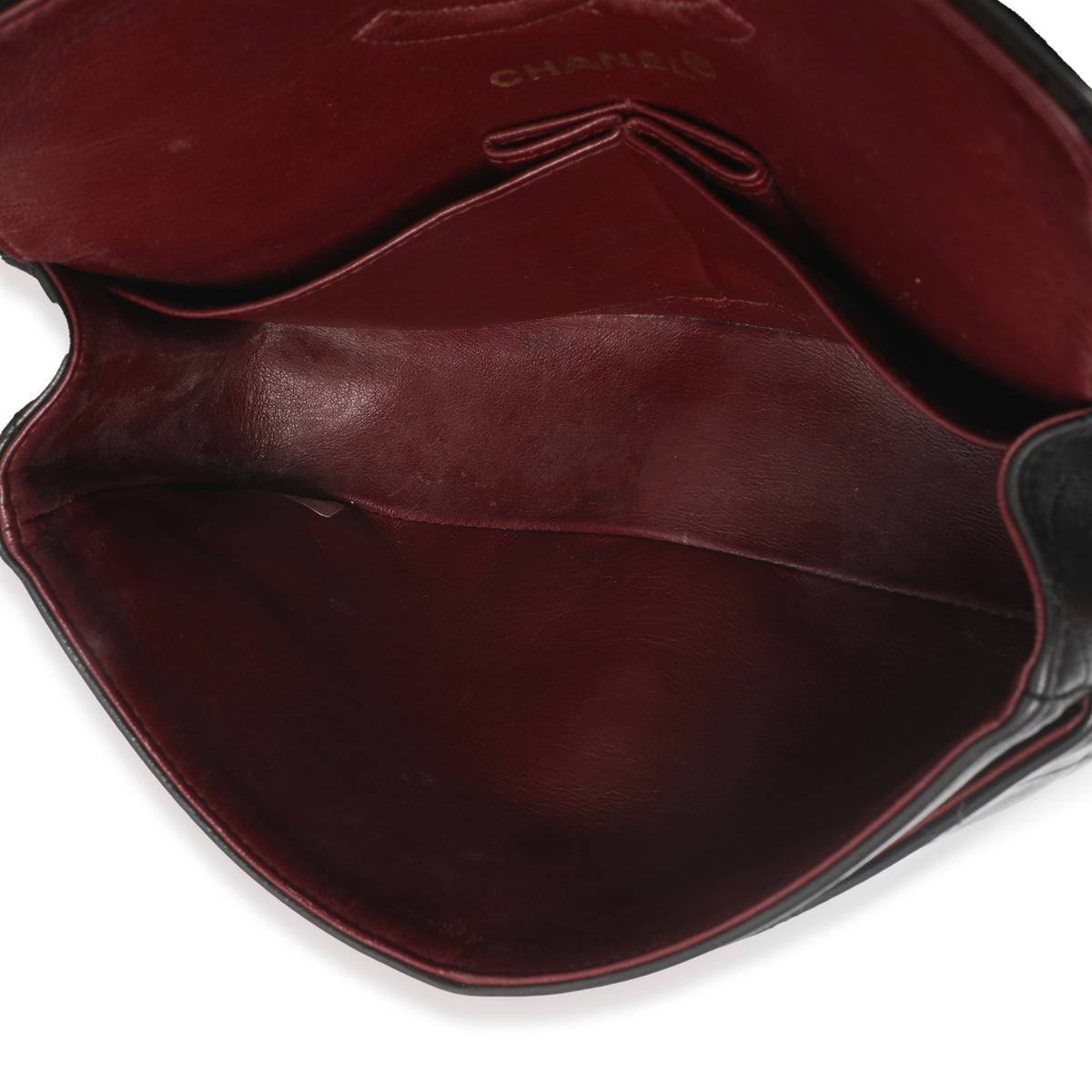 24k Vintage Black Quilted Medium Classic Double Flap Bag