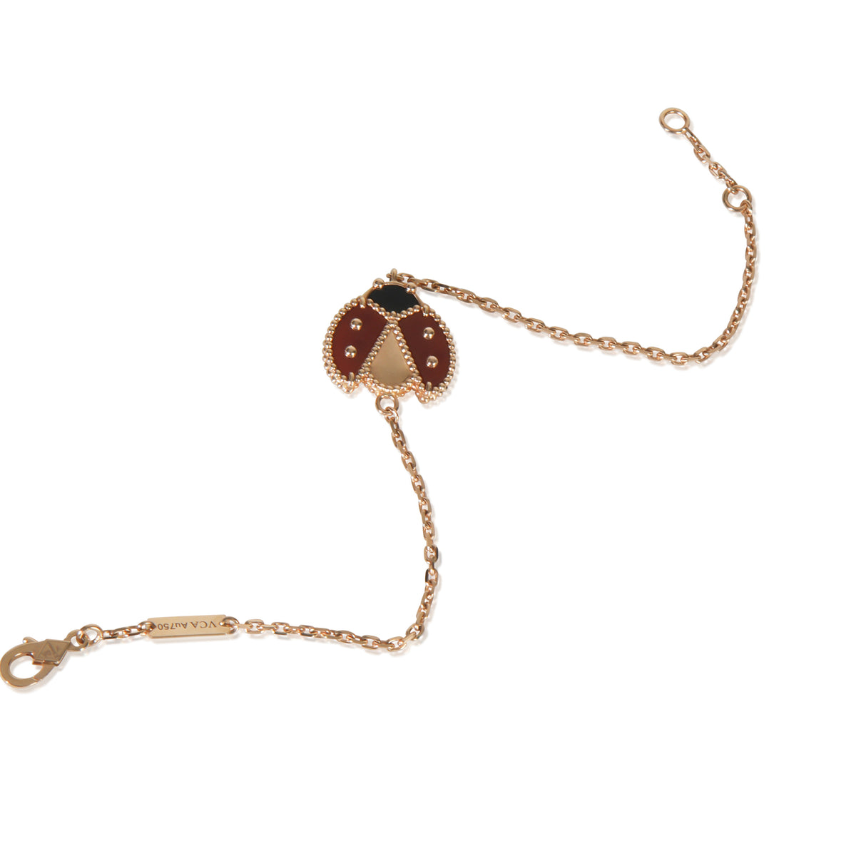 Rose Gold Carnelian and Onyx Lucky Spring Bracelet